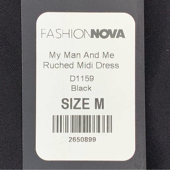 Fashion Nova NWT My Man and Me Ruched Mini Dress One Shoulders Black Size M - Picture 14 of 15